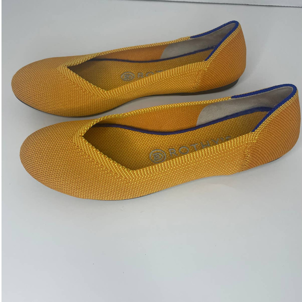 Rothy's Lemondrop Flats Yellow Slip On Rounded Toe Ballet Women’s SZ 7 - Picture 3 of 7